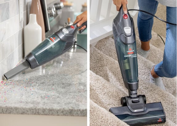 The BISSELL® Featherweight™ PowerBrush Vacuum offers quick and effective multi-surface cleaning with its ultra-light design and powerful motorized brush roll.2773 The BISSELL® Featherweight™ PowerBrush Vacuum offers quick and effective multi-surface cleaning with its ultra-light design and powerful motorized brush roll.2773